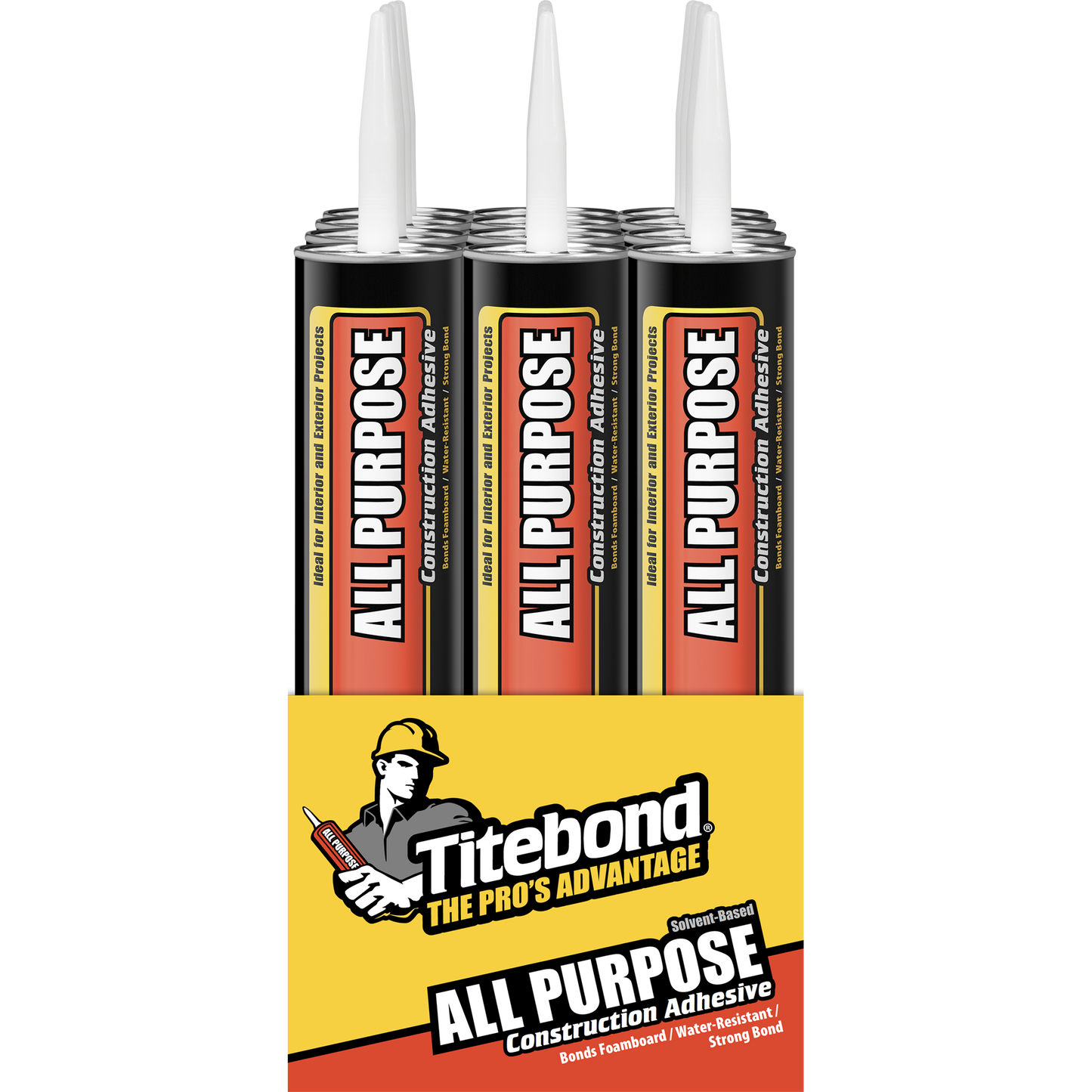 Titebond All Purpose Construction Adhesive 3452-Tan-28oz-12pack