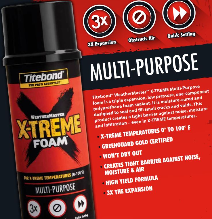 X-TREME Multi-Purpose Foam Sealant Triple Expansion 24oz cannister